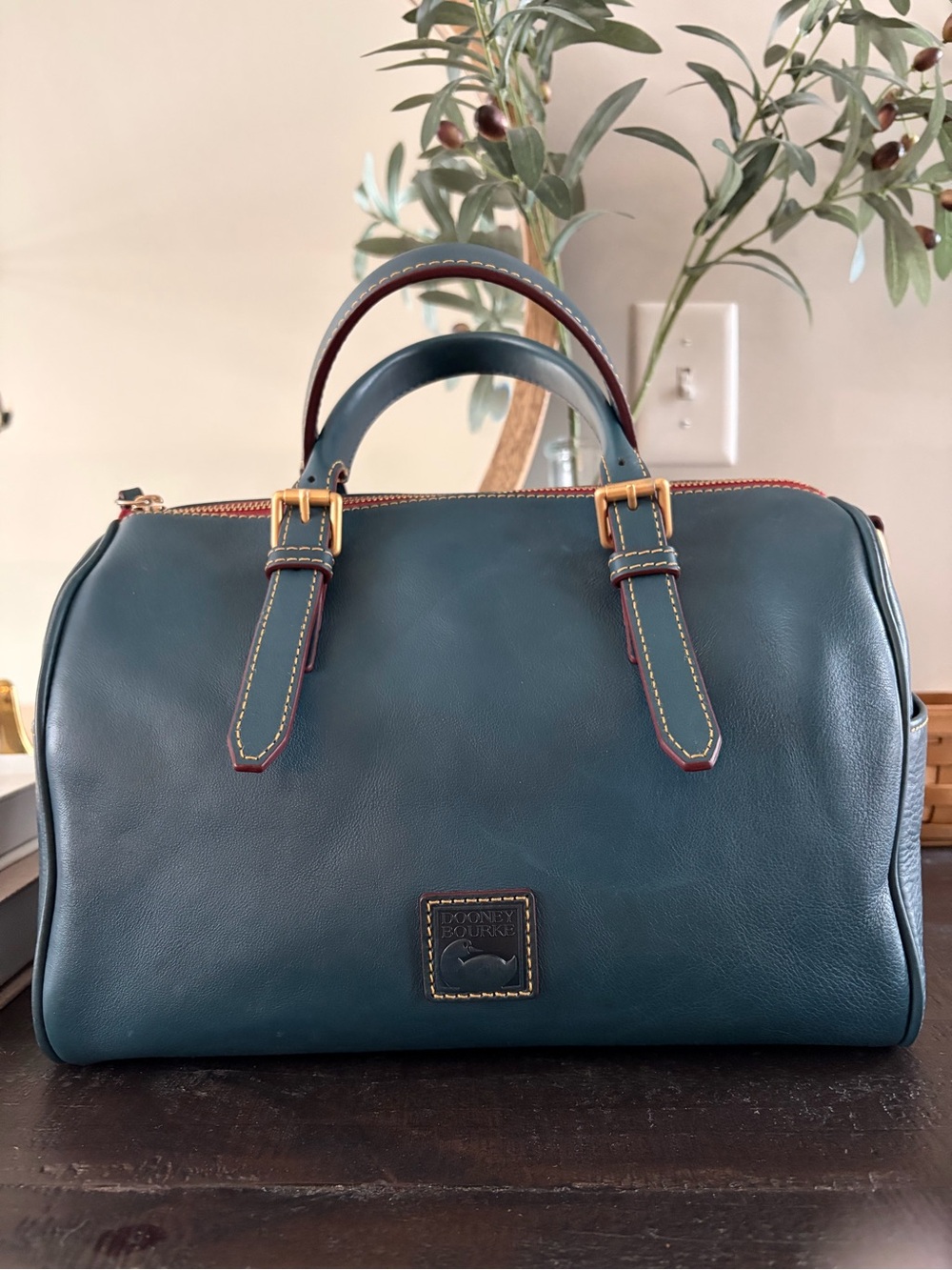 Dooney & Bourke Florentine Leather Olivia Barrel Satchel